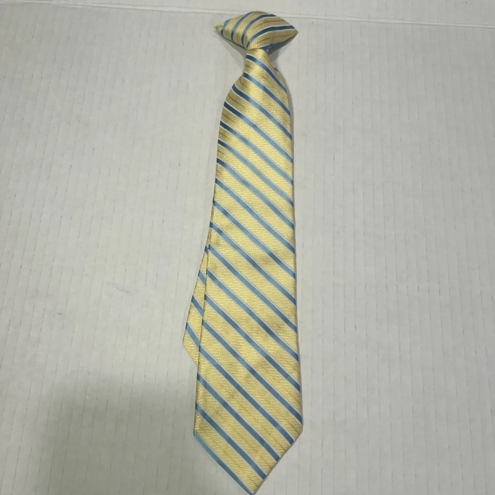 Lot of 3 Elegant Striped Kids Tie Set - Yellow, Blue, and Pink
